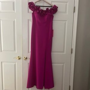 Beautiful long off the shoulder ruffle dress